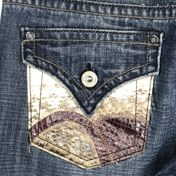 Miss Me Leather Flap Embellished Denim Jeans - Picture 7 of 13